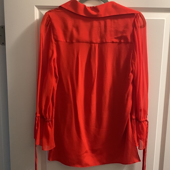 Alice & Olivia XS Silk Blouse Sheer Sleeves - Picture 3 of 4